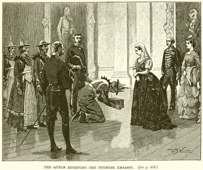 The Queen receiving the Burmese Embassy by English School