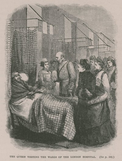 The Queen Visiting the Wards of the London Hospital by English School