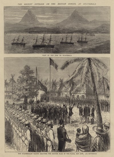The Recent Outrage on the British Consul at Guatemala (engraving) by English School