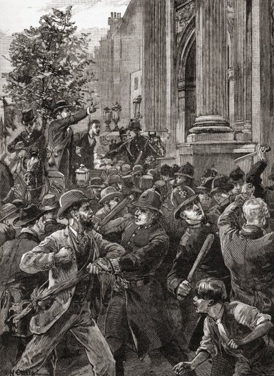 The Reform Leaguers in the Hyde Park Demonstration of 1866 by English School