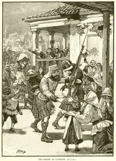 The Relief of Lucknow by English School