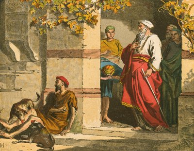 The Rich Man and Lazarus by English School