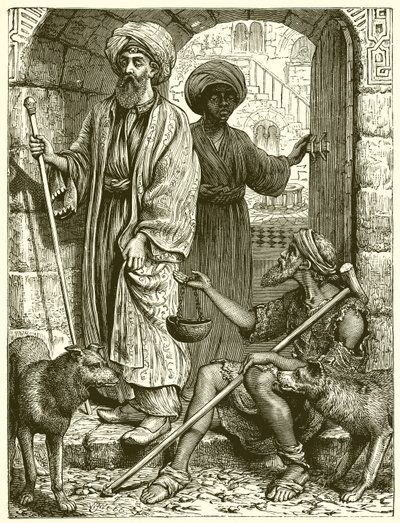 The Rich Man and the Beggar by English School