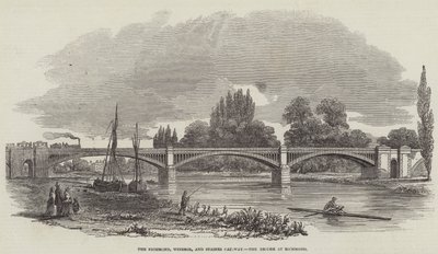 The Richmond, Windsor, and Staines Railway Bridge at Richmond by English School