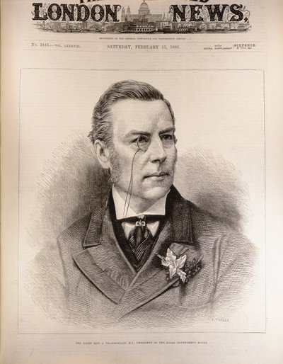 The Right Hon. Joseph Chamberlain (1836-1914), M.P., President of the Local Government Board, from 