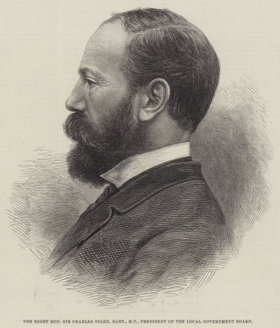 The Right Honourable Sir Charles Dilke, Baronet, MP, President of the Local Government Board (engraving) by English School