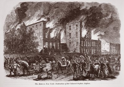 The Riots in New York: Destruction of the Colored Orphan Asylum by English School