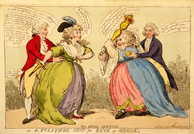 The Rival Queens or a Political Heat for Rege and Grege, 1789 by English School