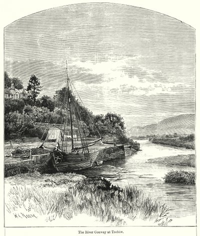 The River Conway at Trefriw by English School