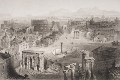 The Roman Forum from the Capitoline Hill, Rome by English School