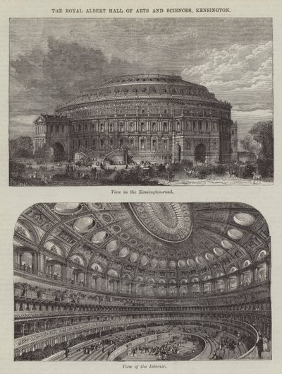 The Royal Albert Hall of Arts and Sciences, Kensington (engraving) by English School
