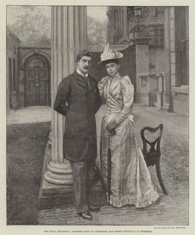The Royal Betrothal, Princess Marie of Edinburgh and Prince Ferdinand of Roumania by English School