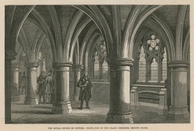 The Royal Courts of Justice: North End of the Grand Corridor, Ground Floor by English School