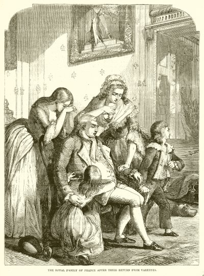 The Royal Family of France after their Return from Varennes by English School