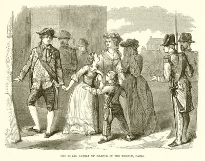 The Royal Family of France in the Temple, Paris by English School
