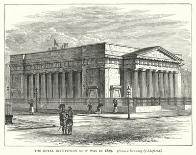 The Royal Institution as it was in 1829 by English School