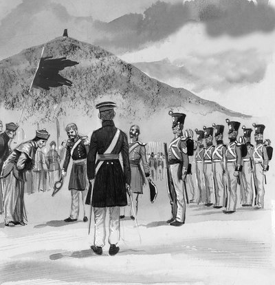 The Royal Marines Occupying the Newly Acquired Island of Hong Kong by English School