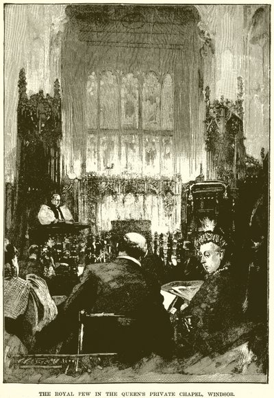 The Royal Pew in the Queens Private Chapel, Windsor by English School