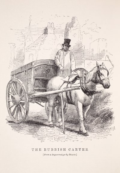 The Rubbish Carter, from the daguerreotype by Richard Beard, illustration from London Labour and London Poor by Henry Mayhew, pub. 1862 by English School