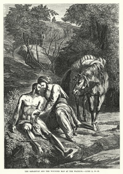 The Samaritan and the Wounded Man at the Wayside, Luke X, 30-35 by English School