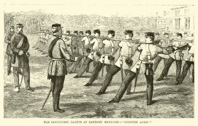 The Sandhurst Cadets at Bayonet Exercise, Shorten Arms! by English School
