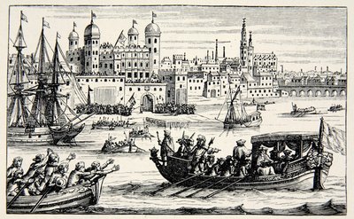 The Seven Bishops going to the Tower, April 1688 by English School