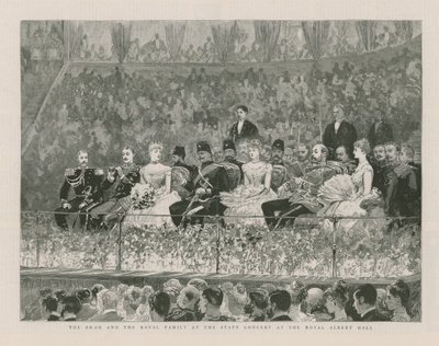 The Shah and the Royal Family at the State Concert at the Royal Albert Hall by English School