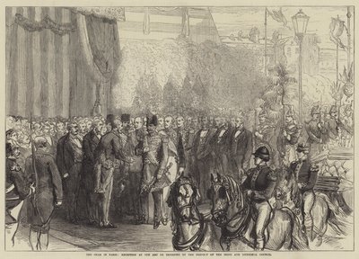 The Shah in Paris, Reception at the Arc de Triomphe by the Prefect of the Seine and Municipal Council by English School