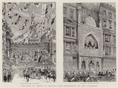 The Shah of Persia in England, the Procession to the Guildhall by English School