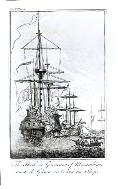 The Sheik or Governor of Mozambique Visits da Gama on Board his Ship by English School
