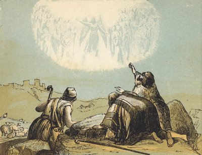 The Shepherds in the Field by English School