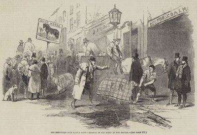 The Smithfield Club Cattle Show, Arrival of Fat Sheep at the Bazaar by English School