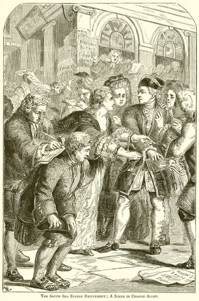 The South Sea Bubble Excitement; A Scene in Change Alley by English School