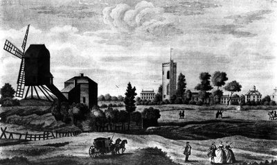 The South View of Barnes, Printed by Henry Overton by English School