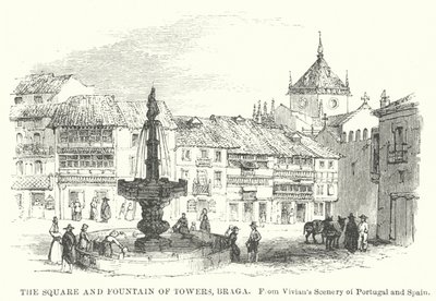 The Square and Fountain of Towers, Braga by English School