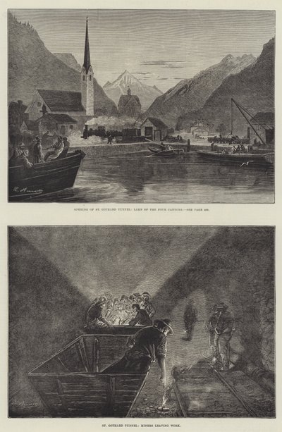 The St Gothard Railway Tunnel by English School