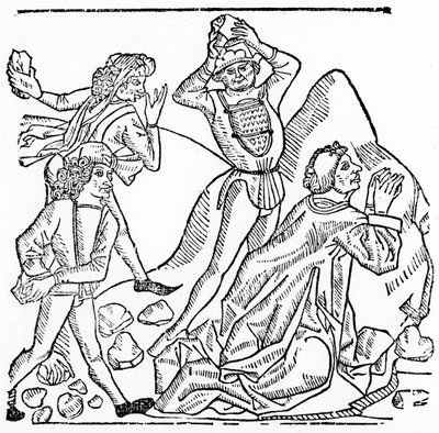 The Stoning of St. Stephen by English School