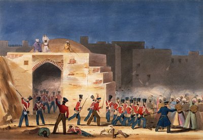 The Storming of Ghuznee, Inside View of the Gateway in 1839, First Afghan War by English School