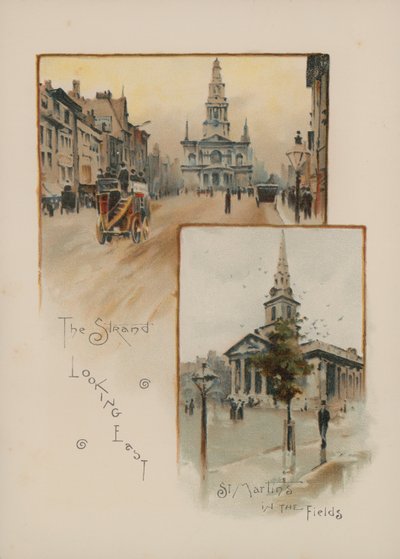The Strand Looking East, St Martin in the Fields by English School