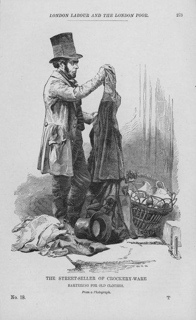 The Street-Seller of Crockery-Ware by English School