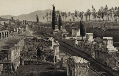 The Street of Tombs, Pompeii by English School