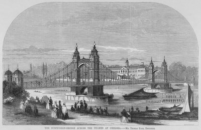 The Suspension Bridge across the Thames at Chelsea by English School