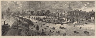 The Thames Embankment, Whitehall, showing the ground claimed by the Government by English School