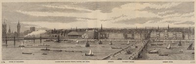The Thames Embankment on the north side of the Thames from the Palace of Westminster to Blackfriars Bridge by English School