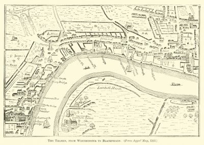 The Thames, from Westminster to Blackfriars by English School