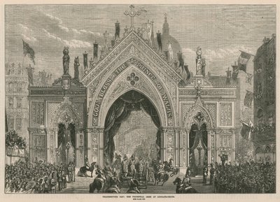 The Thanksgiving Day: The Triumphal Arch at Ludgate Hill by English School