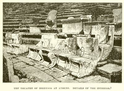 The Theatre of Dionysos at Athens (detail) by English School