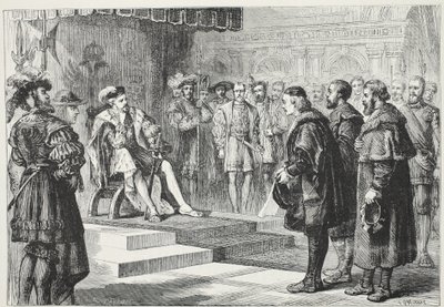 The Three Protestant Ambassadors before Emperor Charles by English School