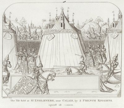 The Tilt Field at St. Inglevere near Calais by 3 French Knights against all comers by English School