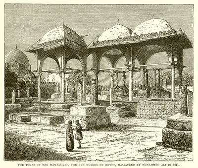The Tombs of the Mamelukes, the Old Rulers of Egypt, Massacred by Mohammed Ali in 1811 by English School